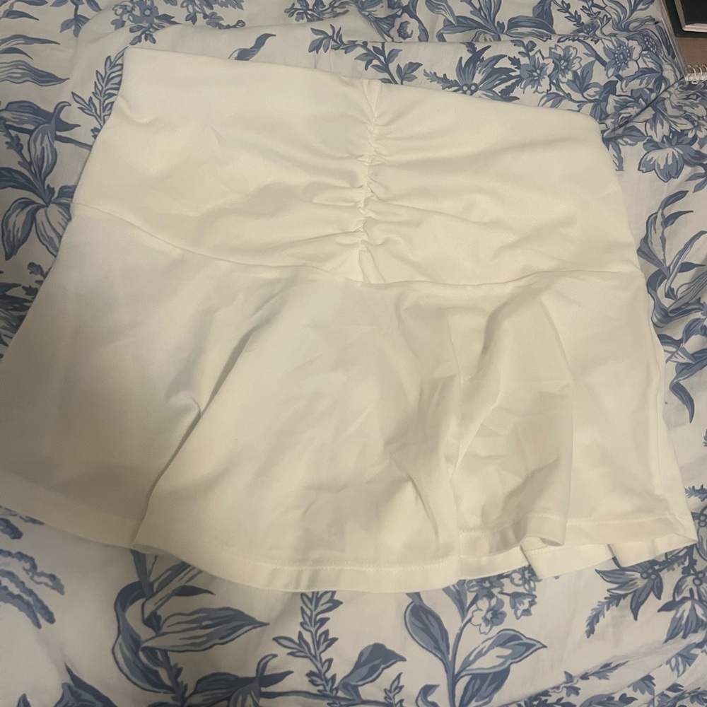 White mini skirt